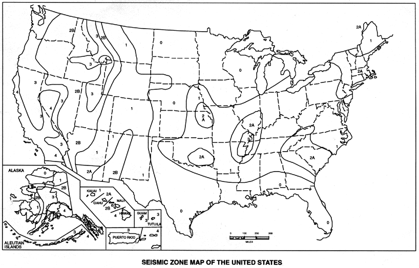 Seismic Zone Mape of the US